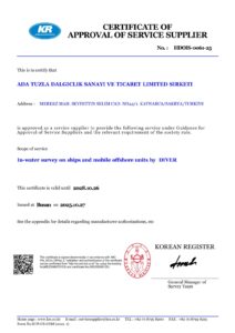 Korean Register Certificate 2028